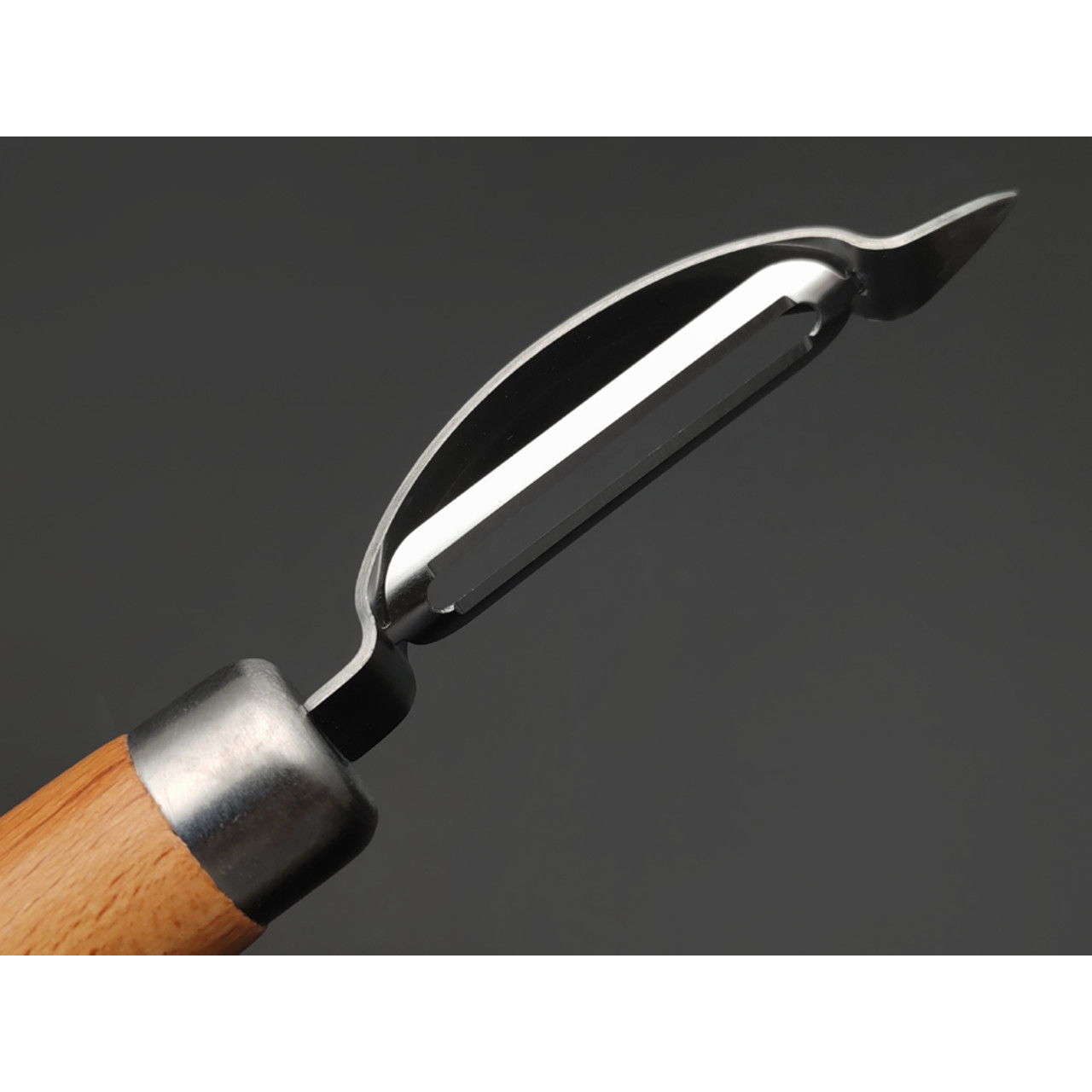 TuoTown Овощечистка 23004 Stainless steel, деревянная рукоять