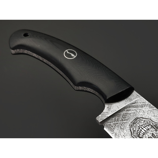 Волчий Век нож Шихан Custom "Peaky Blinders" сталь N690 WA худ. травление, рукоять G10 black