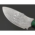 Волчий Век нож Drago Custom сталь N690 WA худ. травление, рукоять G10 black, carbon fiber green Волчий Век нож Drago Custom сталь N690 WA худ. травление, рукоять G10 black, carbon fiber green
