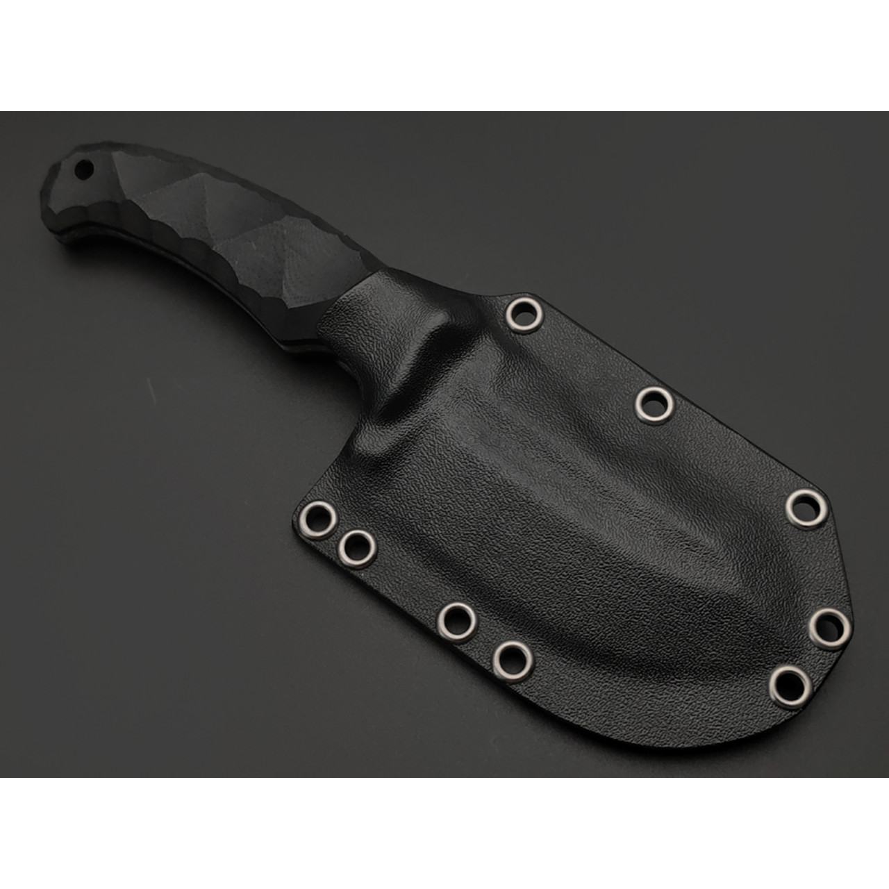 Волчий Век нож Drago Custom сталь N690 WA травление дамаскаж, рукоять G10 black, пины карбон