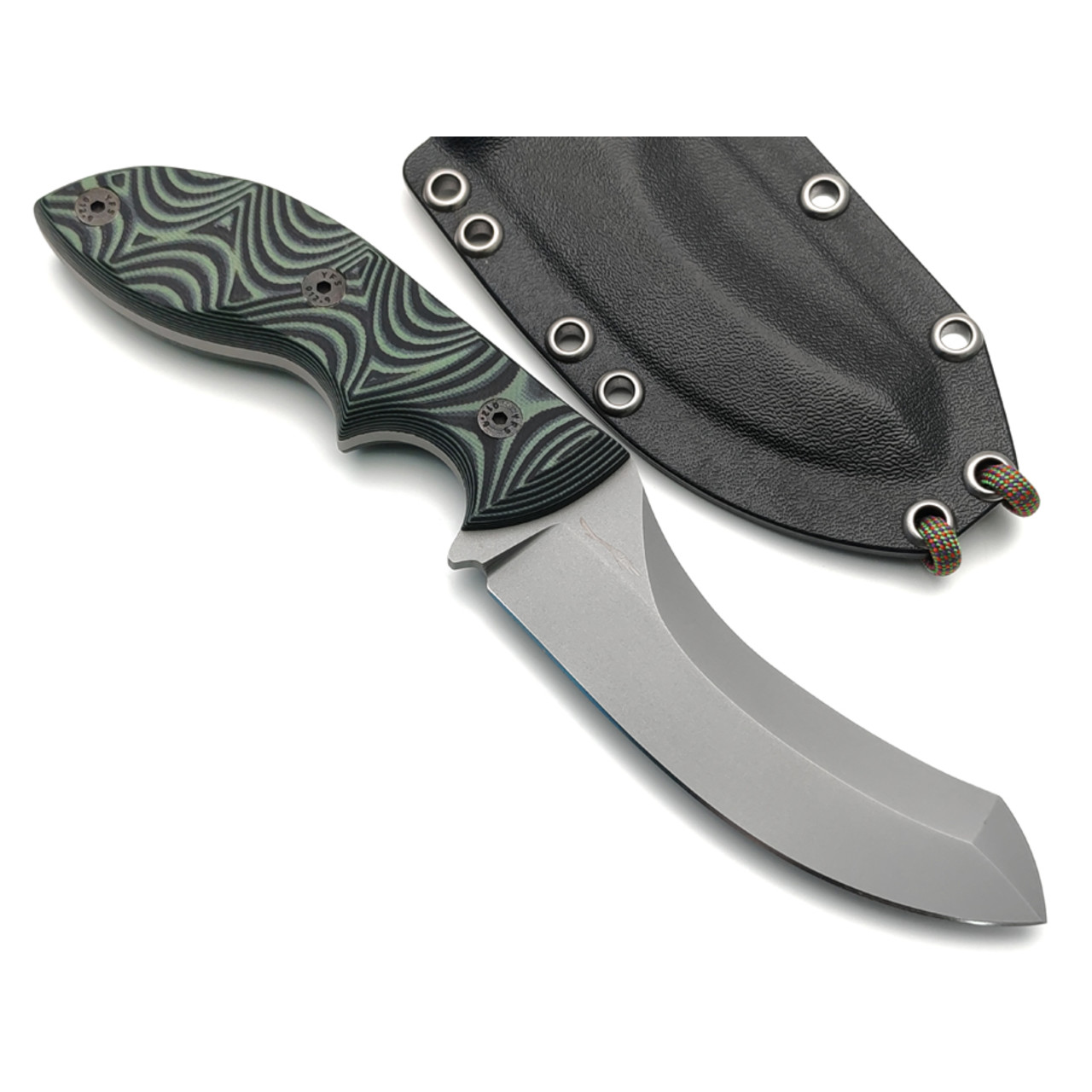 Волчий Век нож Кондрат 10 сталь N690 WA стоунвош, рукоять G10 black & green, винты