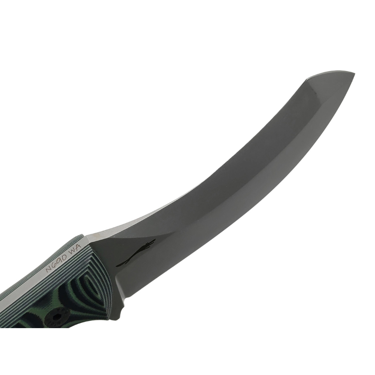 Волчий Век нож Кондрат 10 сталь N690 WA стоунвош, рукоять G10 black & green, винты