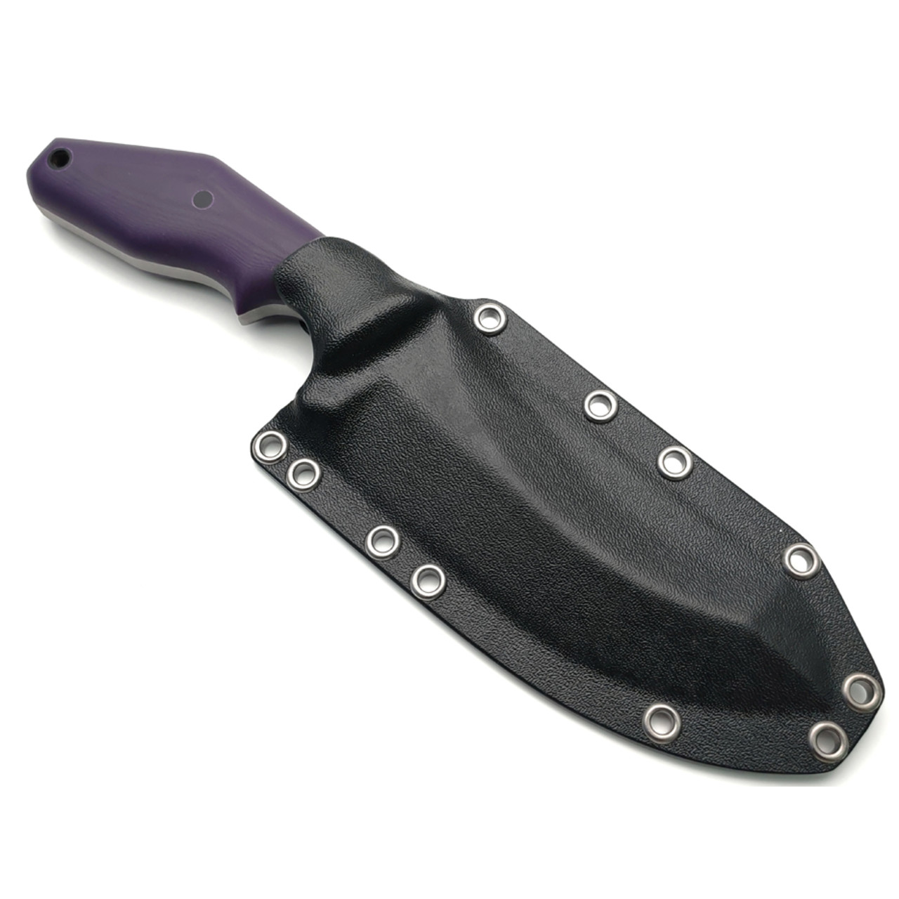 Волчий Век нож Кондрат 222 v13.5 Custom сталь 1.4116 WA стоунвош, рукоять G10 purple, пины карбон