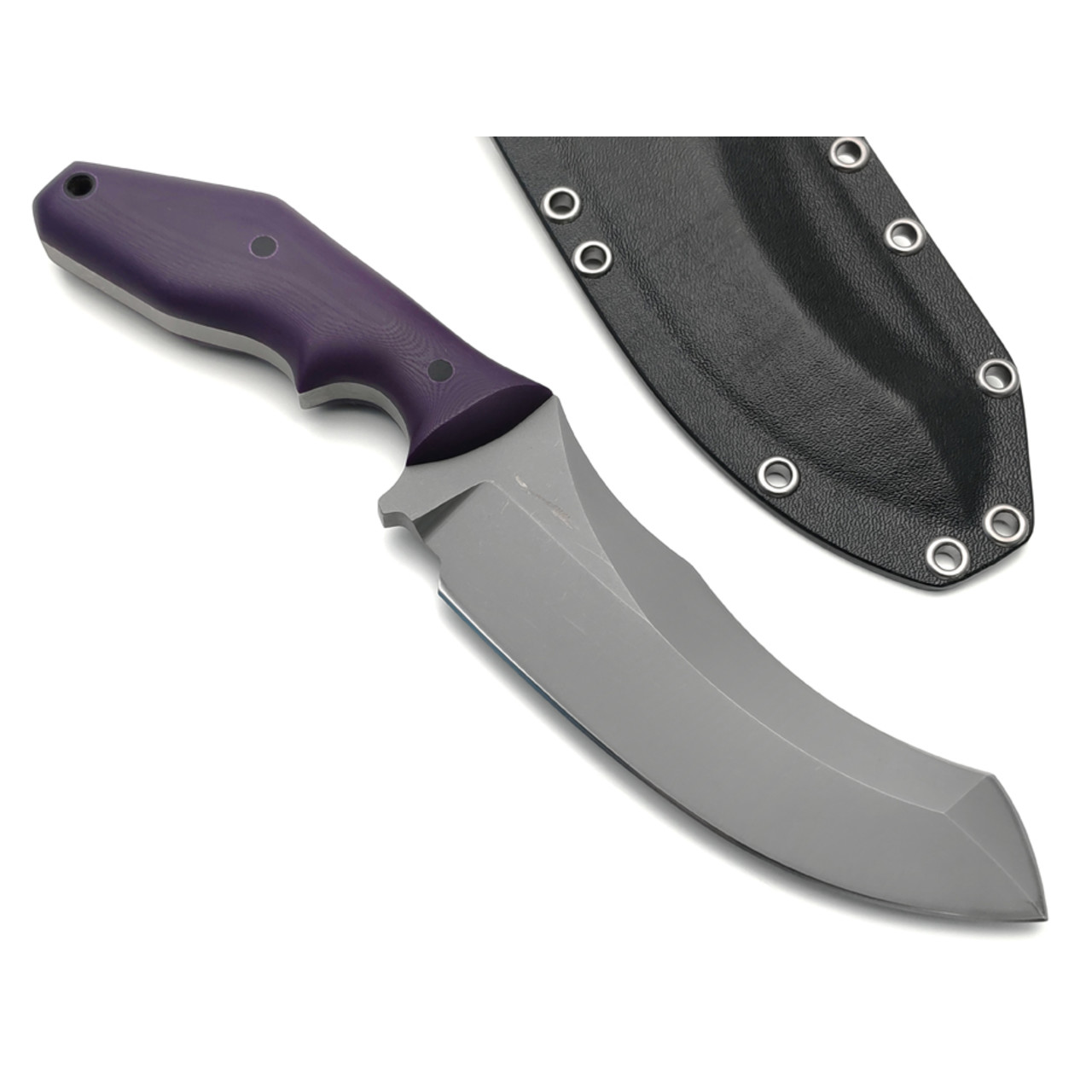 Волчий Век нож Кондрат 222 v13.5 Custom сталь 1.4116 WA стоунвош, рукоять G10 purple, пины карбон
