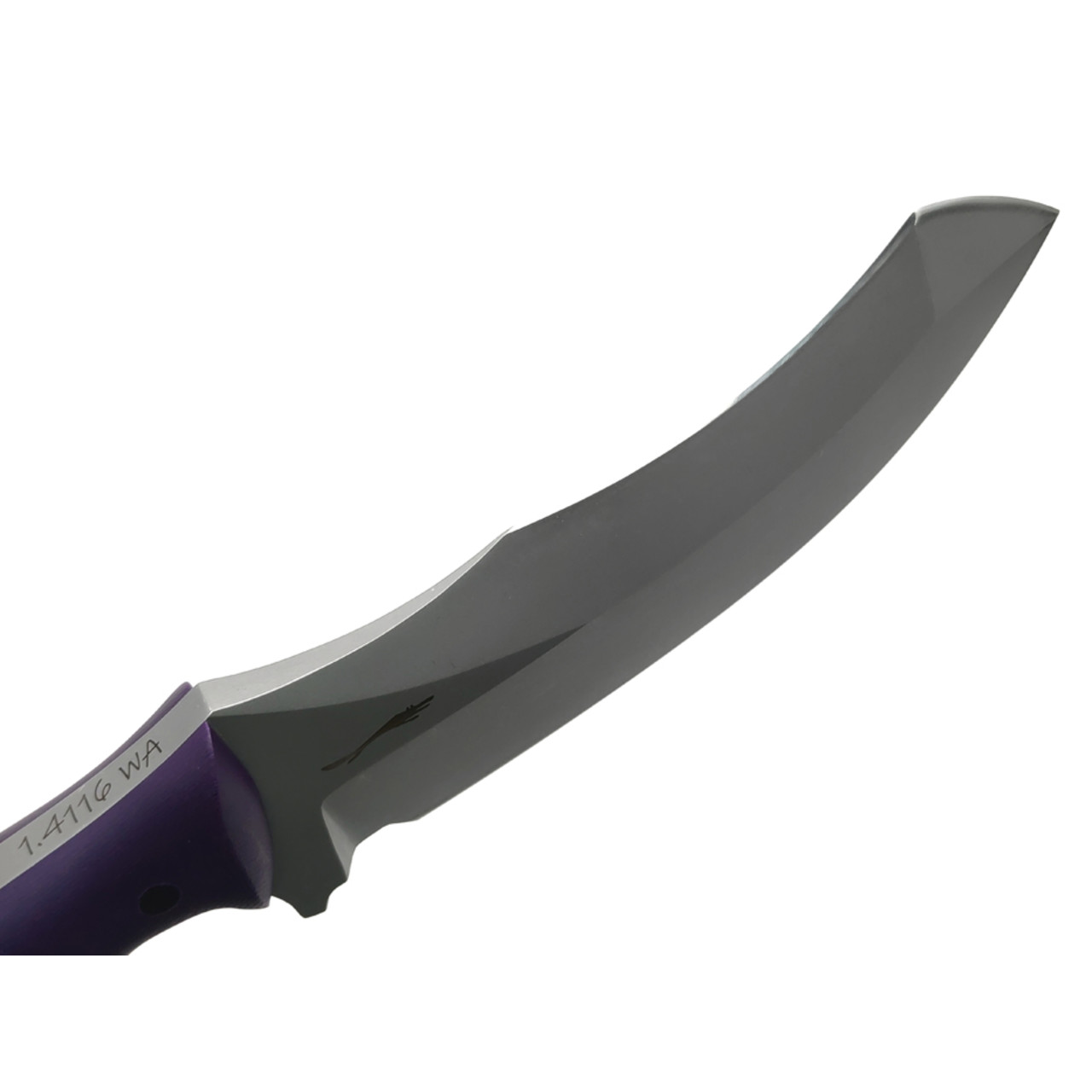 Волчий Век нож Кондрат 222 v13.5 Custom сталь 1.4116 WA стоунвош, рукоять G10 purple, пины карбон