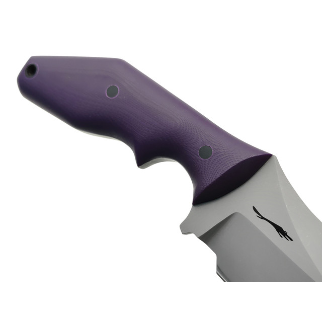 Волчий Век нож Кондрат 222 v13.5 Custom сталь 1.4116 WA стоунвош, рукоять G10 purple, пины карбон