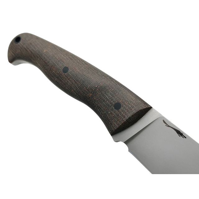 Волчий Век нож Ямской сталь 95Х18 WA стоунвош, рукоять Micarta brown, пины карбон