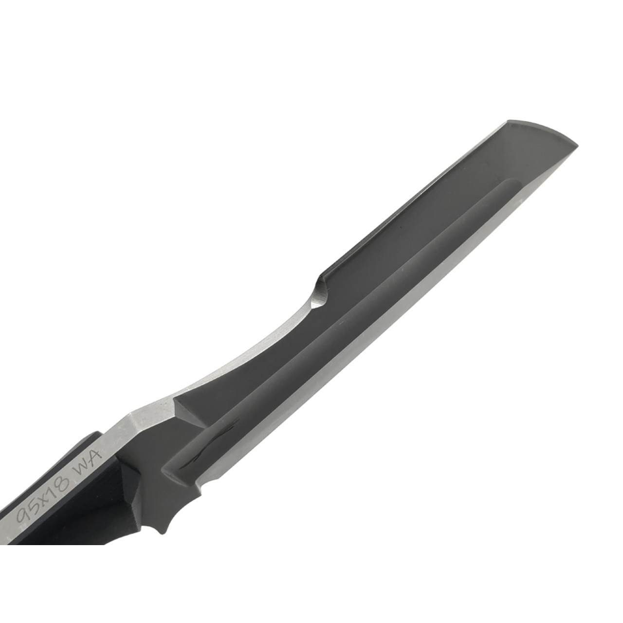 Волчий Век нож Карачун сталь 95Х18 WA стоунвош, рукоять G10 black, пины карбон