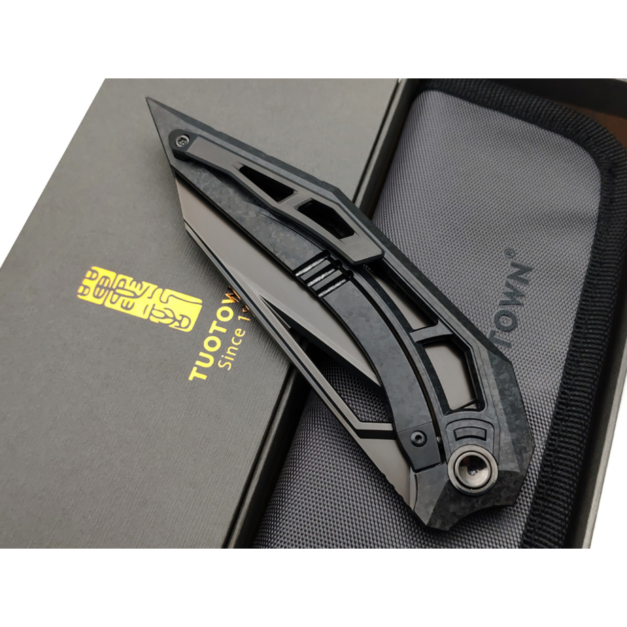 TuoTown складной нож Xenos Integral TXS-MKAB2 сталь TMAX DLC, рукоять Titanium Crystal black