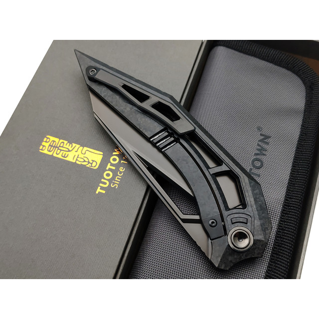 TuoTown складной нож Xenos Integral TXS-MKAB2 сталь TMAX DLC, рукоять Titanium Crystal black