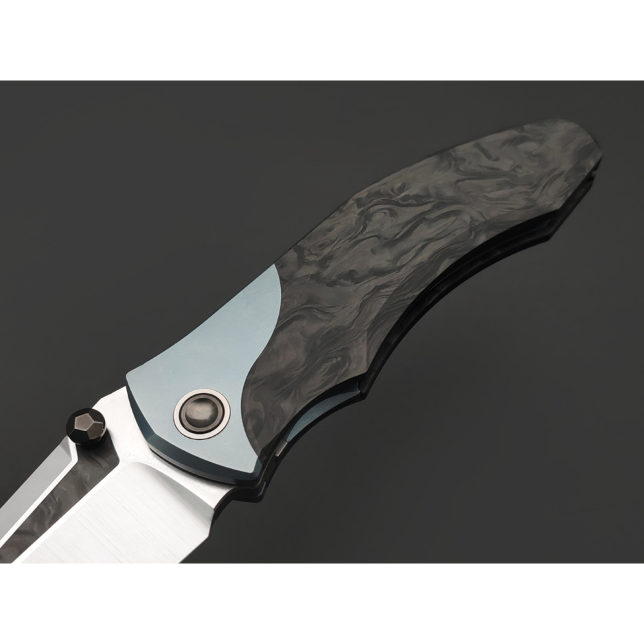 TuoTown складной нож Uro TUR-MKC-BL сталь TMAX satin, рукоять Carbon fiber, Titanium TC4 blue