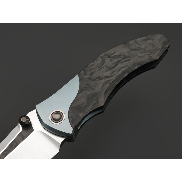 TuoTown складной нож Uro TUR-MKC-BL сталь TMAX satin, рукоять Carbon fiber, Titanium TC4 blue
