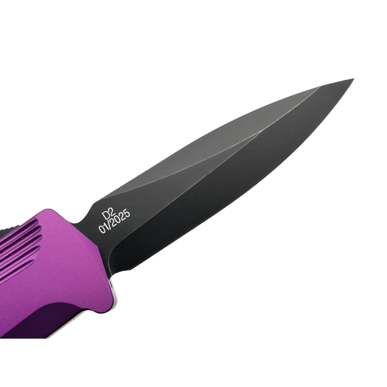 Daggerr нож автоматический Кощей Фиолетовый сталь D2 блэквош, рукоять Aluminum anodized purple