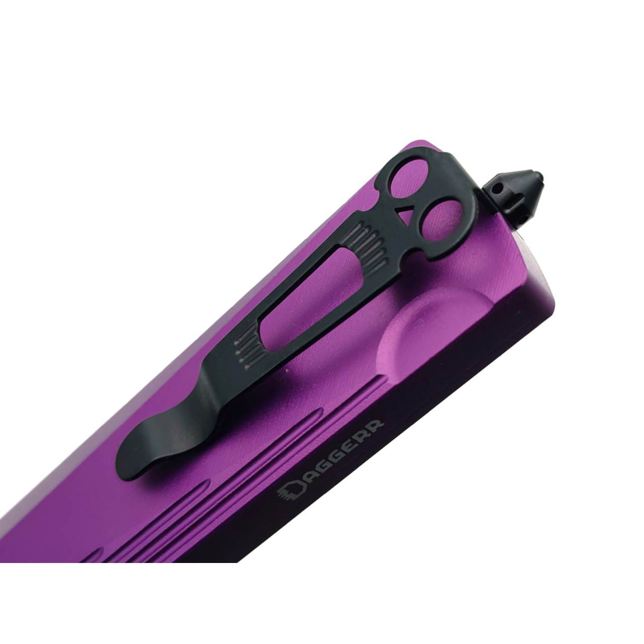Daggerr нож автоматический Кощей Фиолетовый сталь D2 блэквош, рукоять Aluminum anodized purple