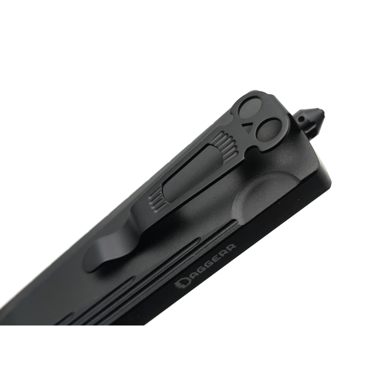Daggerr нож автоматический Кощей Чёрный сталь D2 блэквош, рукоять Aluminum anodized black