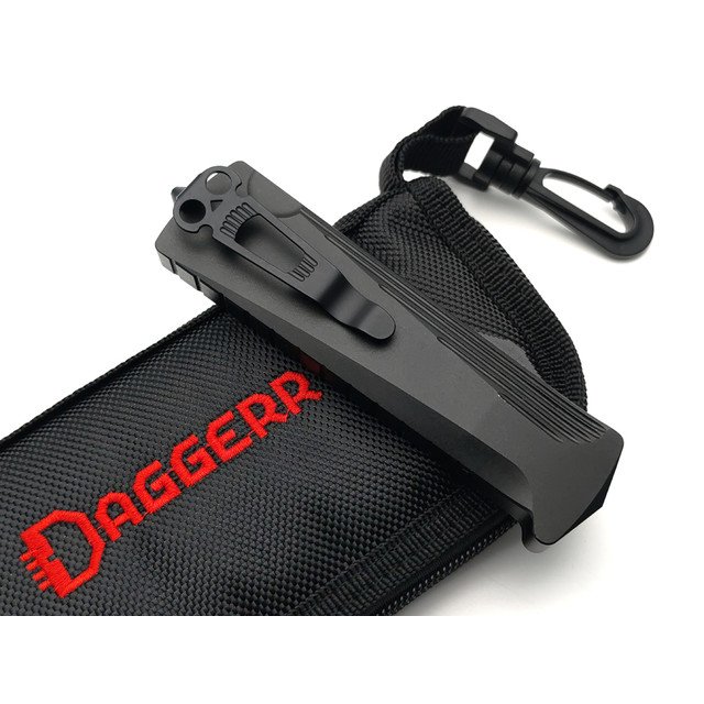 Daggerr нож автоматический Кощей Чёрный сталь D2 блэквош, рукоять Aluminum anodized black