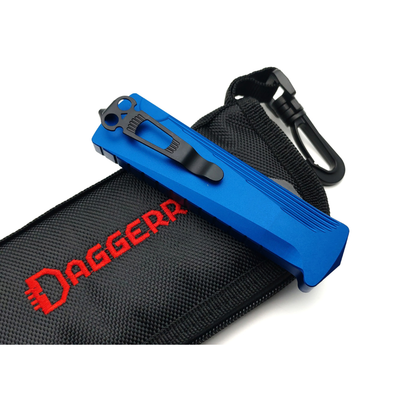 Daggerr нож автоматический Кощей Синий сталь D2 блэквош, рукоять Aluminum anodized blue