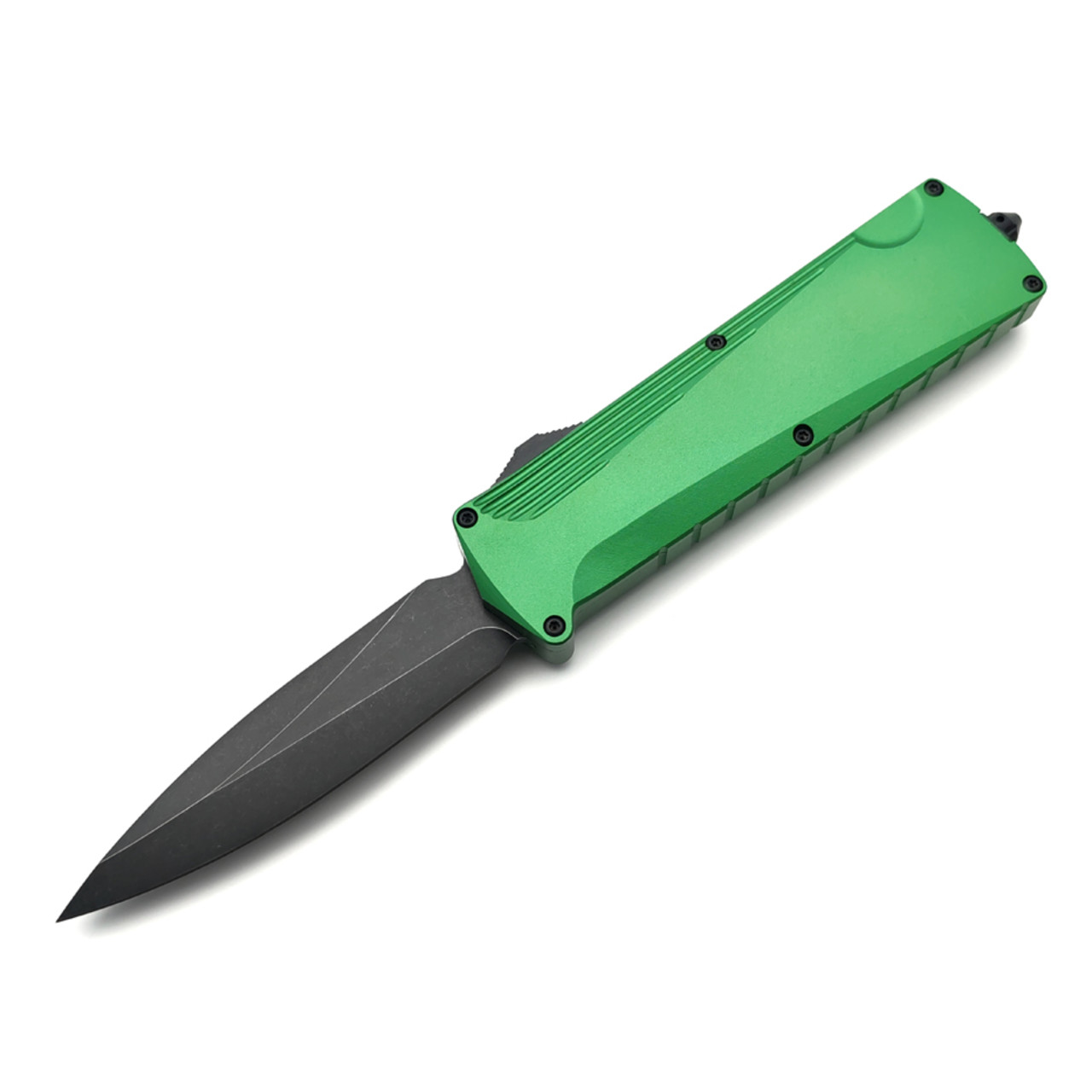 Daggerr нож автоматический Кощей Ядовитый сталь D2 блэквош, рукоять Aluminum anodized green