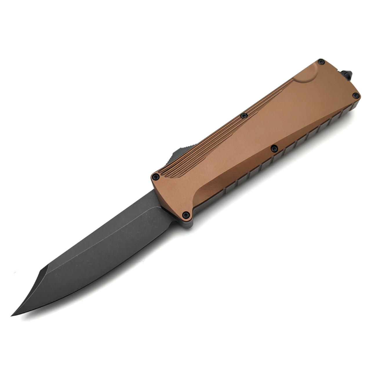 Daggerr нож автоматический Кощей Боуи сталь D2 блэквош, рукоять Aluminum anodized Bronze