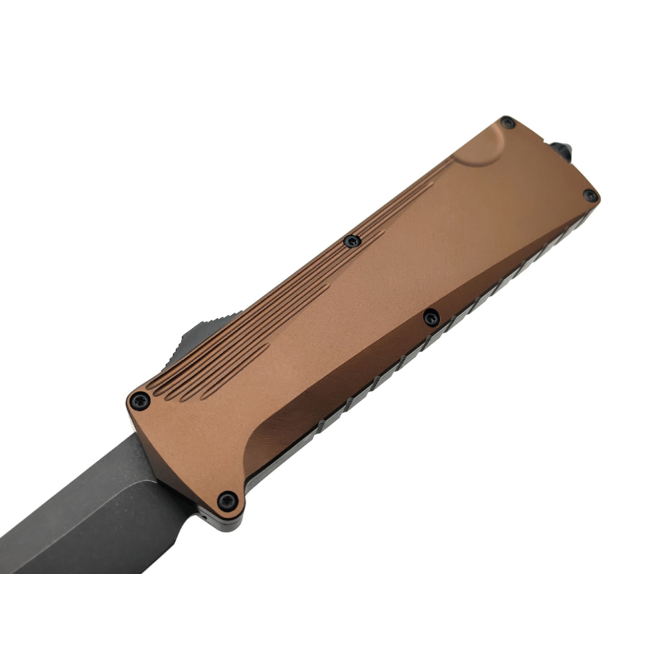 Daggerr нож автоматический Кощей Боуи сталь D2 блэквош, рукоять Aluminum anodized Bronze