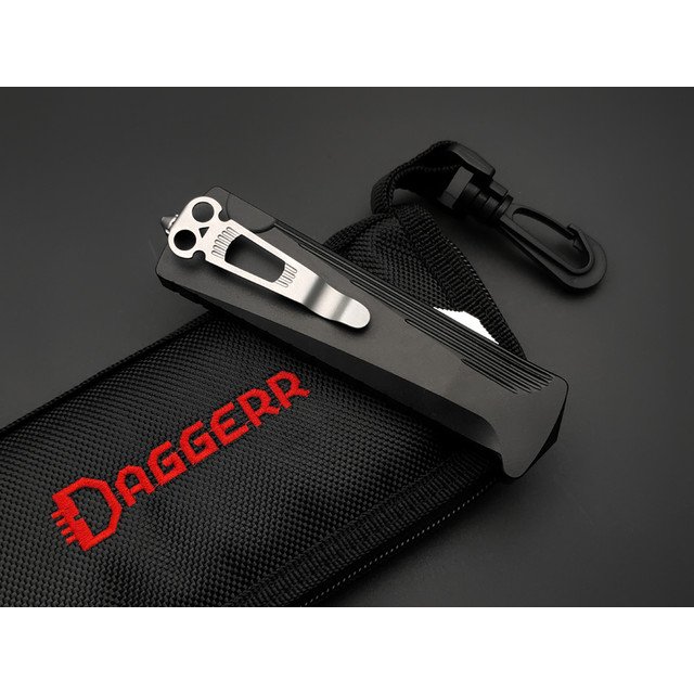Daggerr нож автоматический Кощей сталь D2 satin, рукоять Aluminum anodized Black