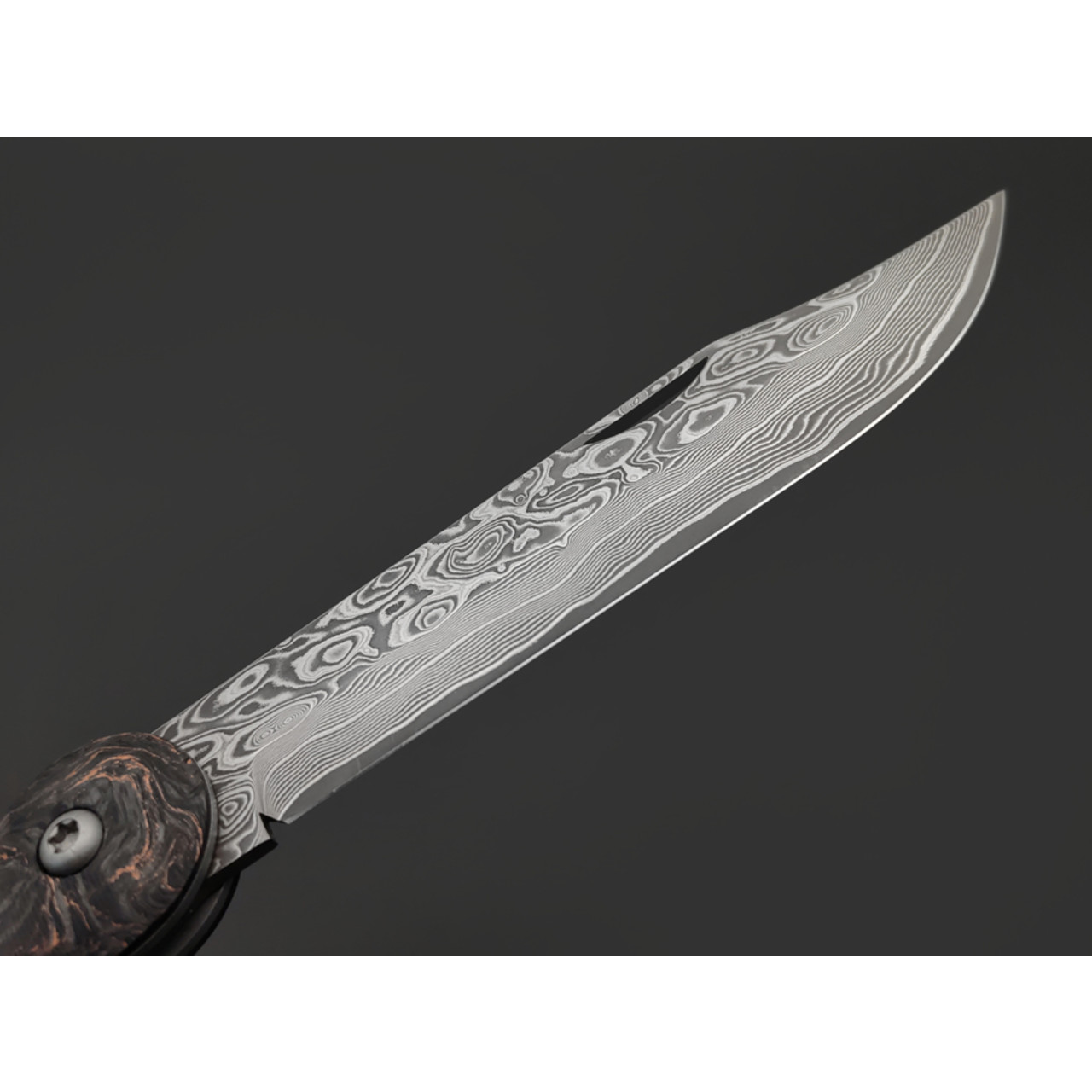 Кузница Васильева складной нож Чабан сталь Ламинат M398, рукоять Chaotic carbon fiber copper