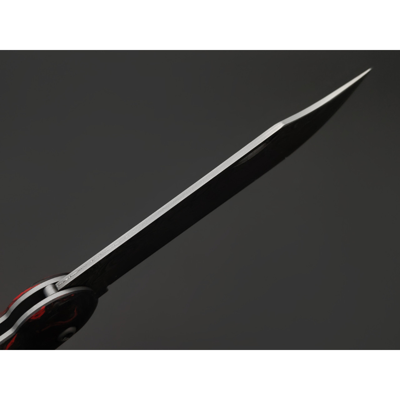 Кузница Васильева складной нож Чабан сталь Ламинат M398, рукоять Chaotic carbon fiber red