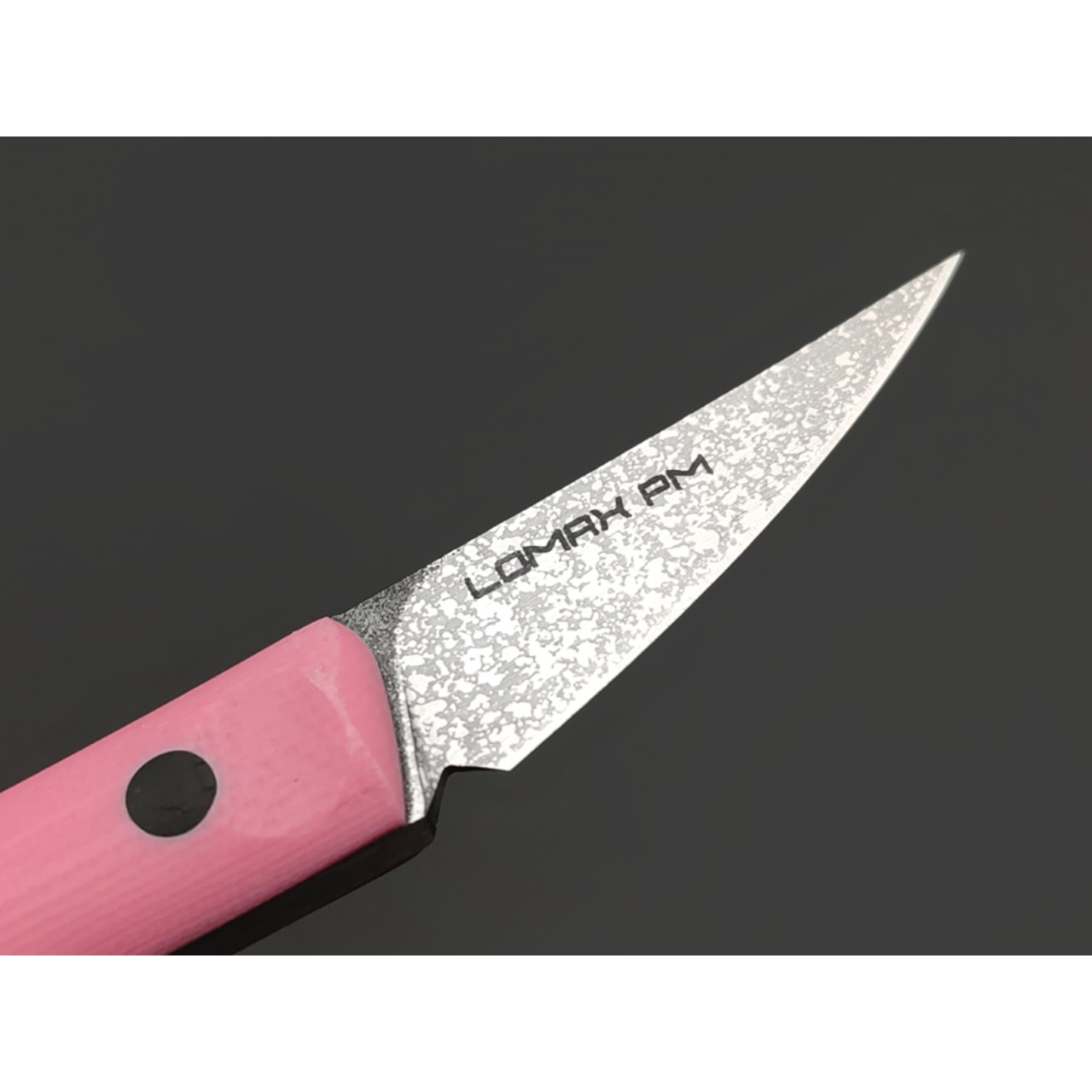 Кирилл Козлов нож Японец Мини сталь Lomax PM худ. травление, рукоять G10 pink