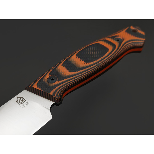 Град Горький нож Охотник сталь VG-10 satin, спуски конвекс, рукоять G10 black & orange