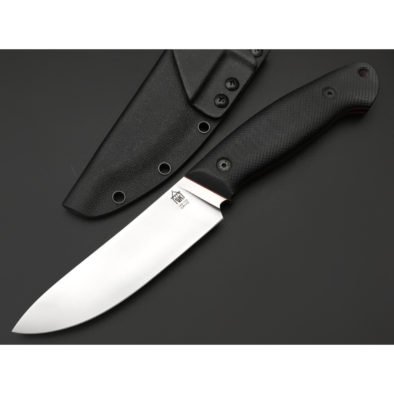 Град Горький нож Охотник сталь VG-10 satin, спуски прямые, рукоять G10 black & red