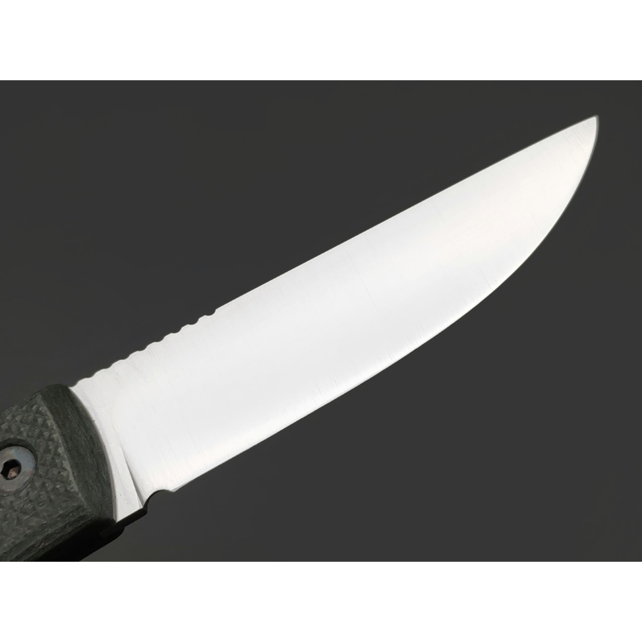Град Горький нож Техно-Томми сталь PGK satin, спуски конвекс, рукоять Micarta grey canvas, G10