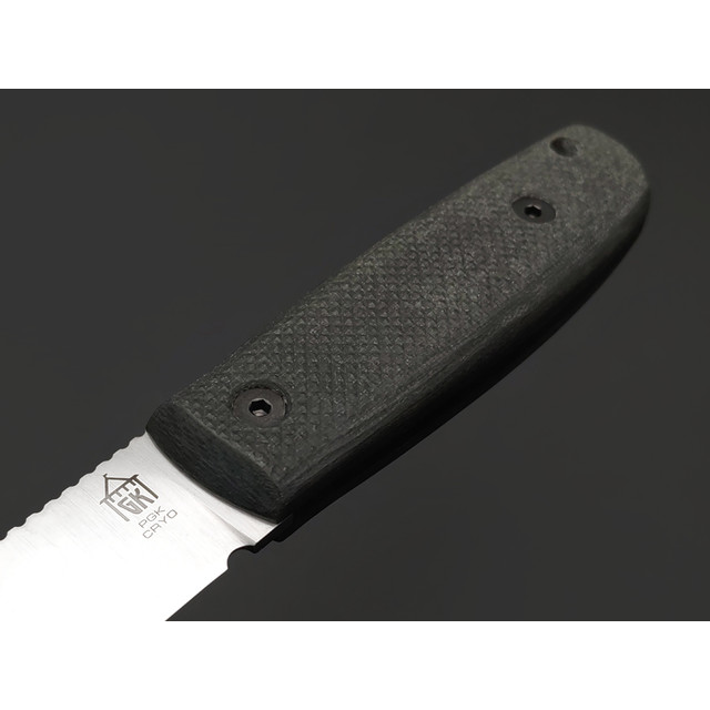 Град Горький нож Техно-Томми сталь PGK satin, спуски конвекс, рукоять Micarta grey canvas, G10