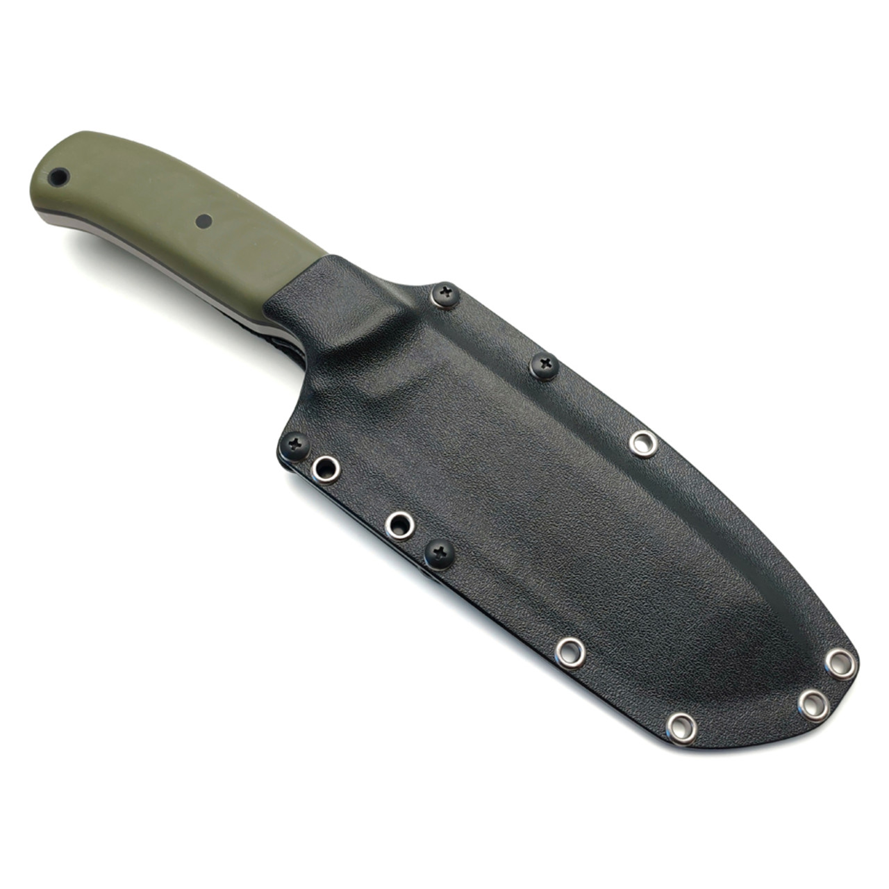 Волчий Век нож ДБ сталь 1.4116 WA стоунвош, рукоять G10 olive & black, пины карбон