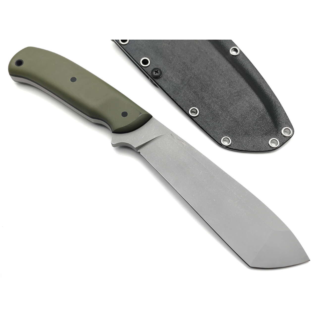 Волчий Век нож ДБ сталь 1.4116 WA стоунвош, рукоять G10 olive & black, пины карбон