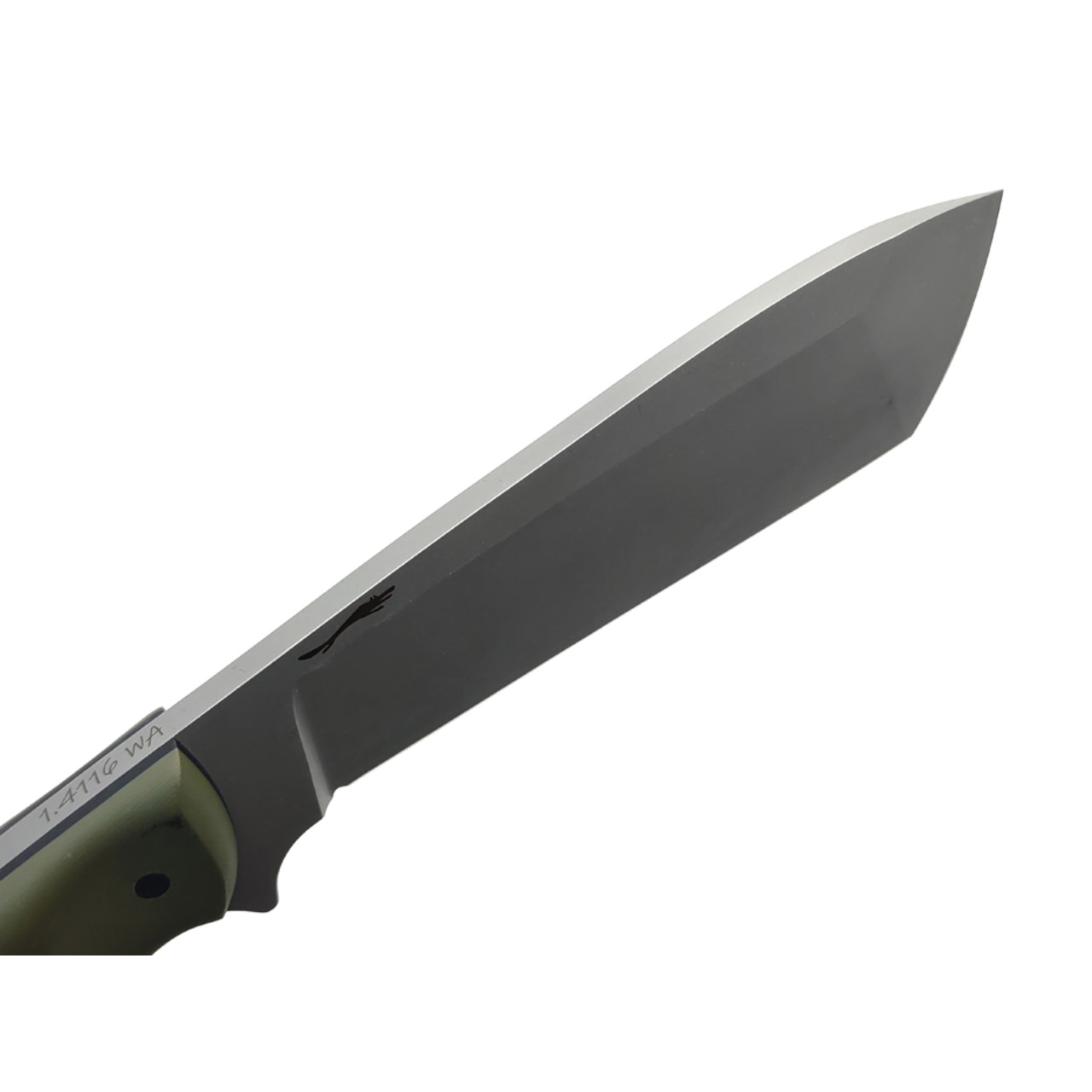 Волчий Век нож ДБ сталь 1.4116 WA стоунвош, рукоять G10 olive & black, пины карбон