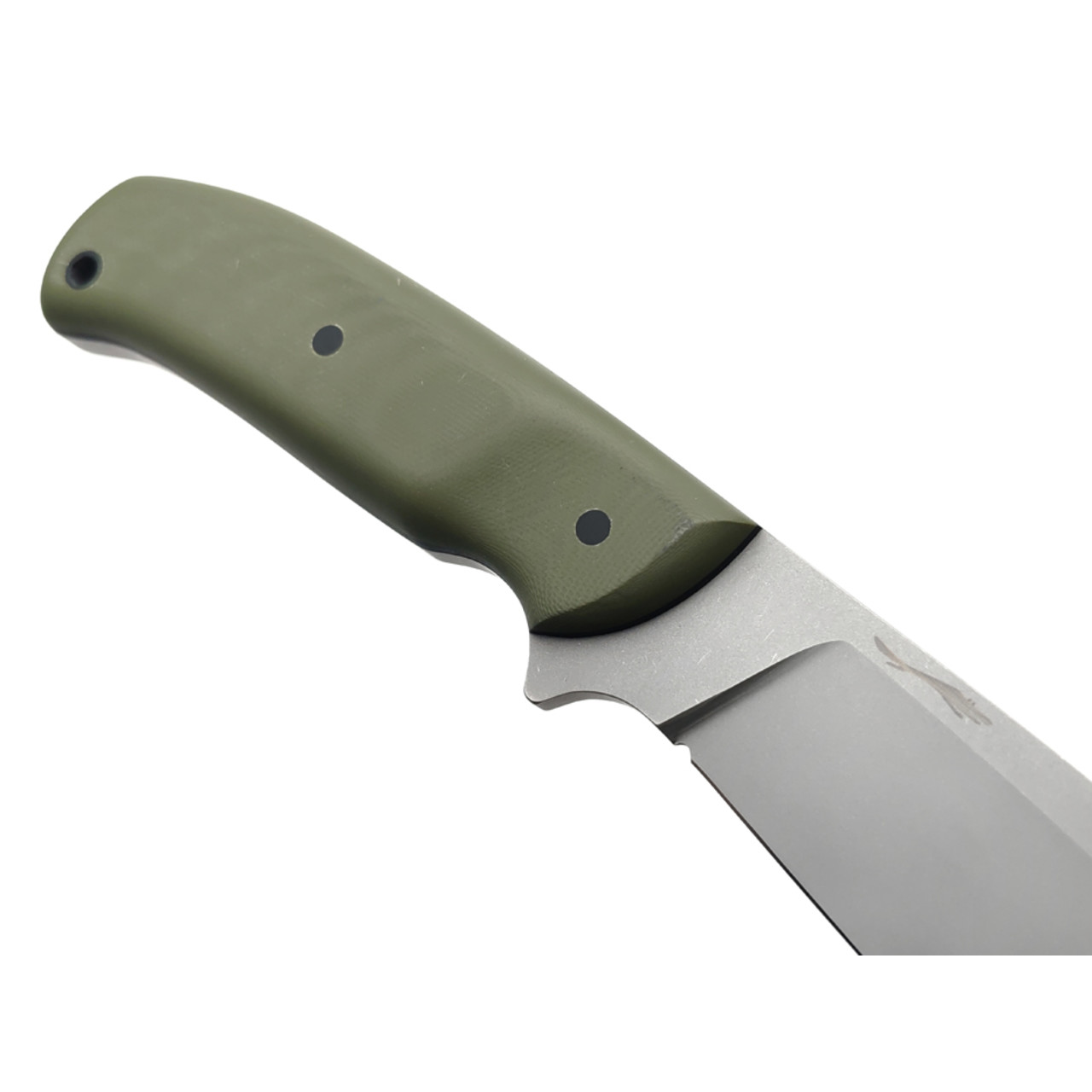 Волчий Век нож ДБ сталь 1.4116 WA стоунвош, рукоять G10 olive & black, пины карбон