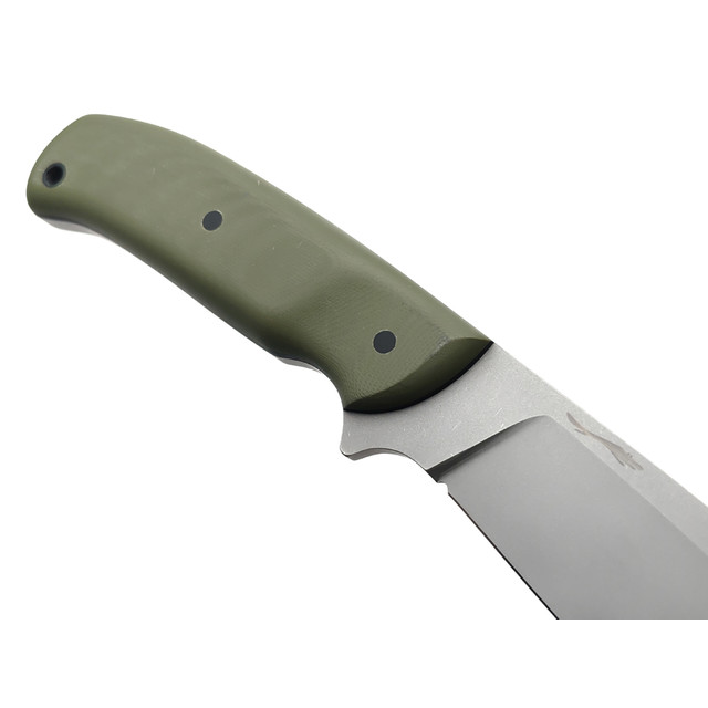Волчий Век нож ДБ сталь 1.4116 WA стоунвош, рукоять G10 olive & black, пины карбон