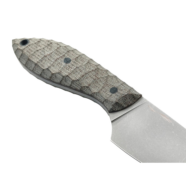 Волчий Век нож МасичЬка сталь N690 WA стоунвош, рукоять Micarta, пины карбон