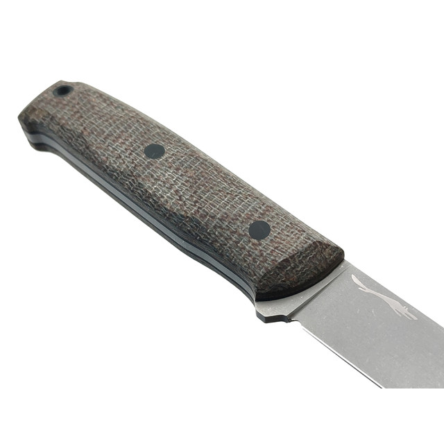 Волчий Век нож Wolfkniven малый сталь N690 WA стоунвош, рукоять Micarta, пины карбон