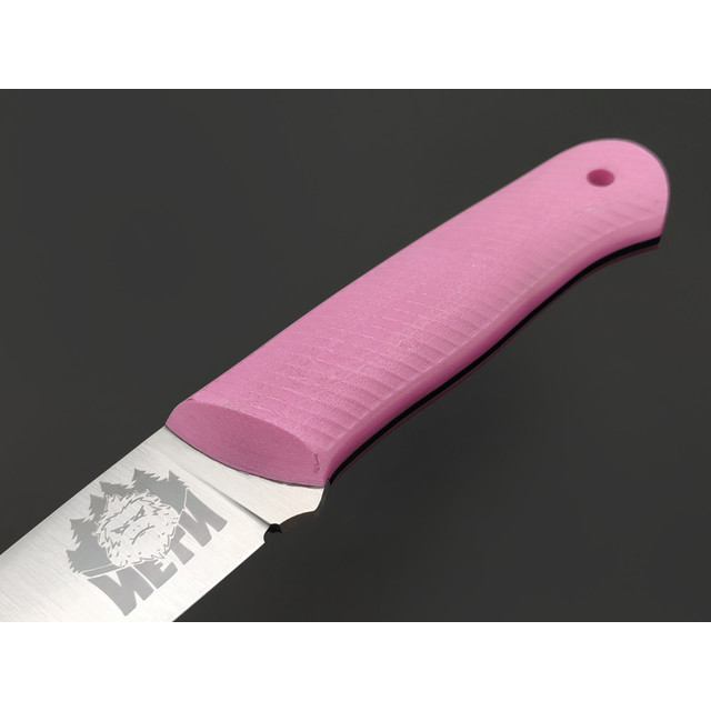 7 ножей нож Йети гибрид сталь Aus-10Co satin, спуски конвекс, рукоять G10 pink & black