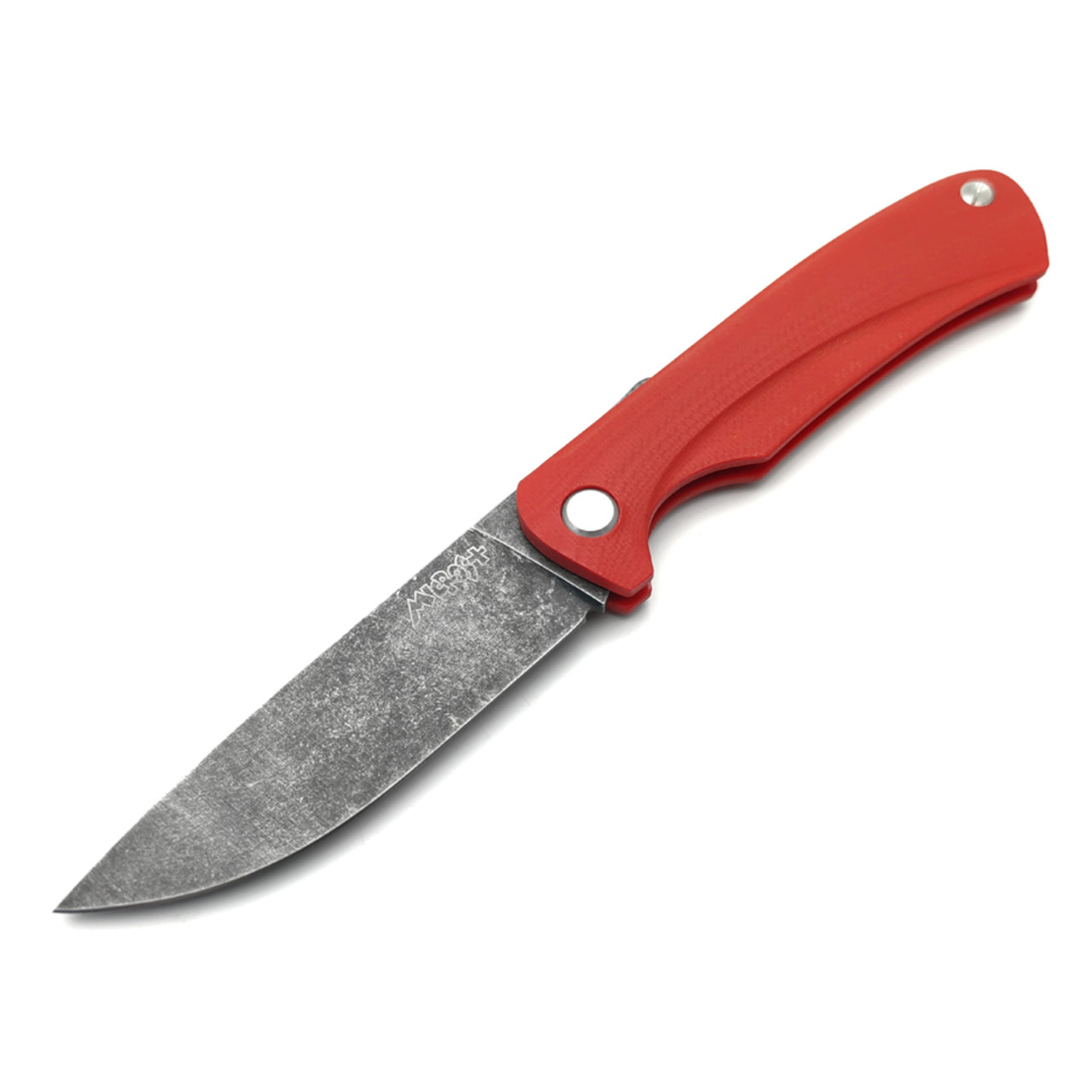 Saro нож складной фрикционный Микрос+ сталь K110 блэквош, рукоять G10 red