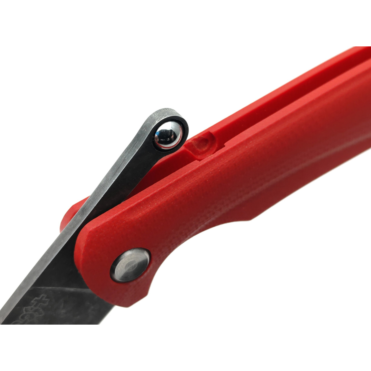 Saro нож складной фрикционный Микрос+ сталь K110 блэквош, рукоять G10 red