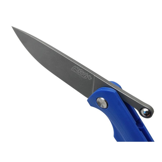 Saro нож складной фрикционный Микрос+ сталь K110 стоунвош, рукоять G10 blue