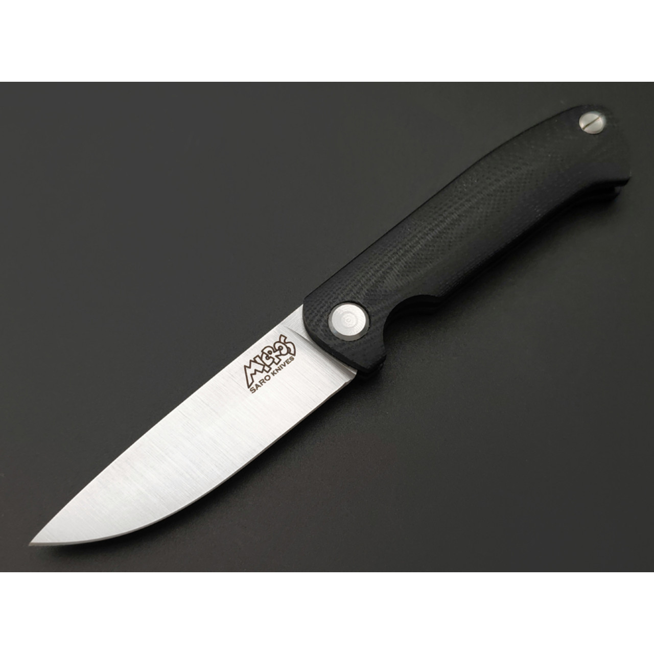 Saro нож складной фрикционный Микрос сталь Aus-10 satin, рукоять G10 black