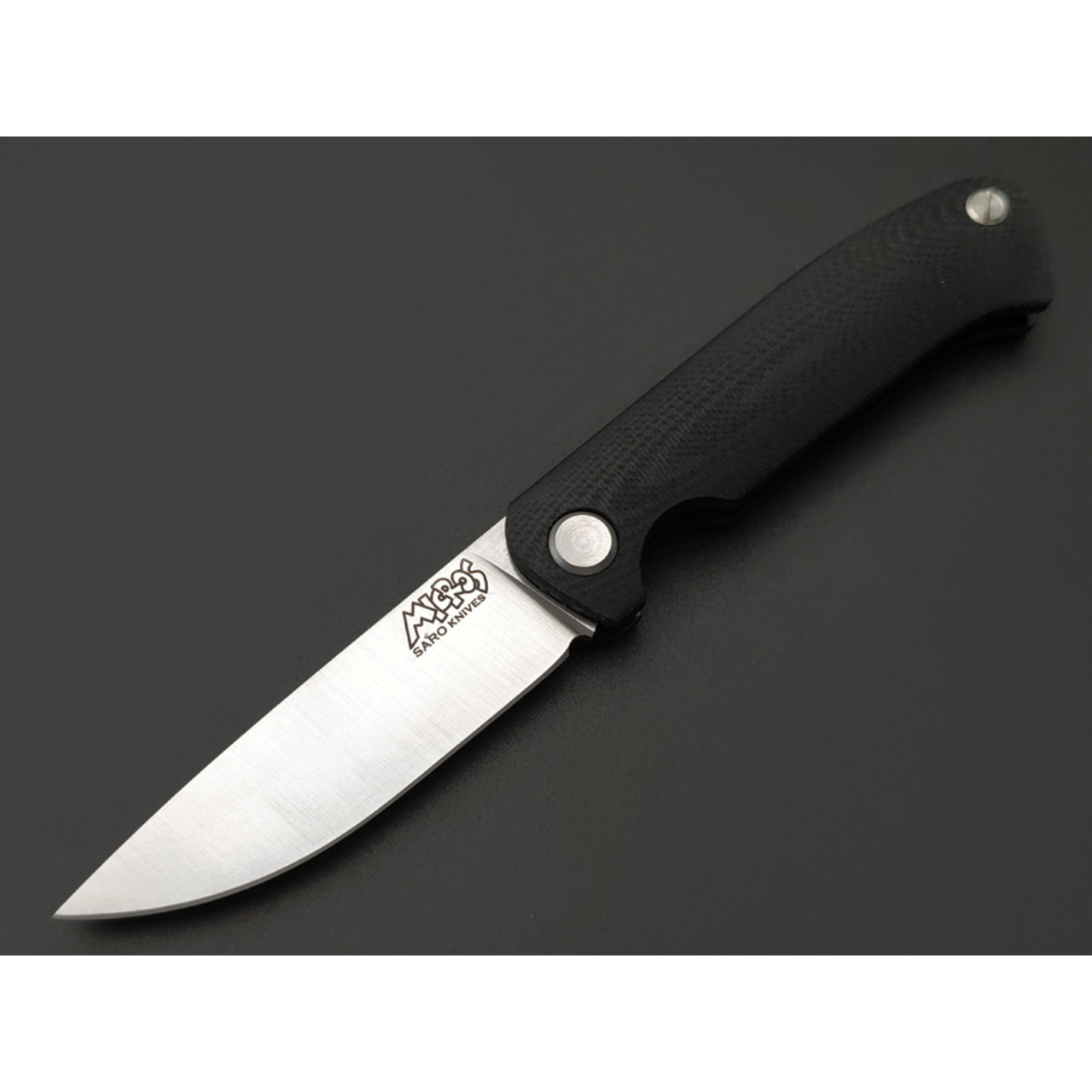 Saro нож складной фрикционный Микрос сталь K110 satin, рукоять G10 black