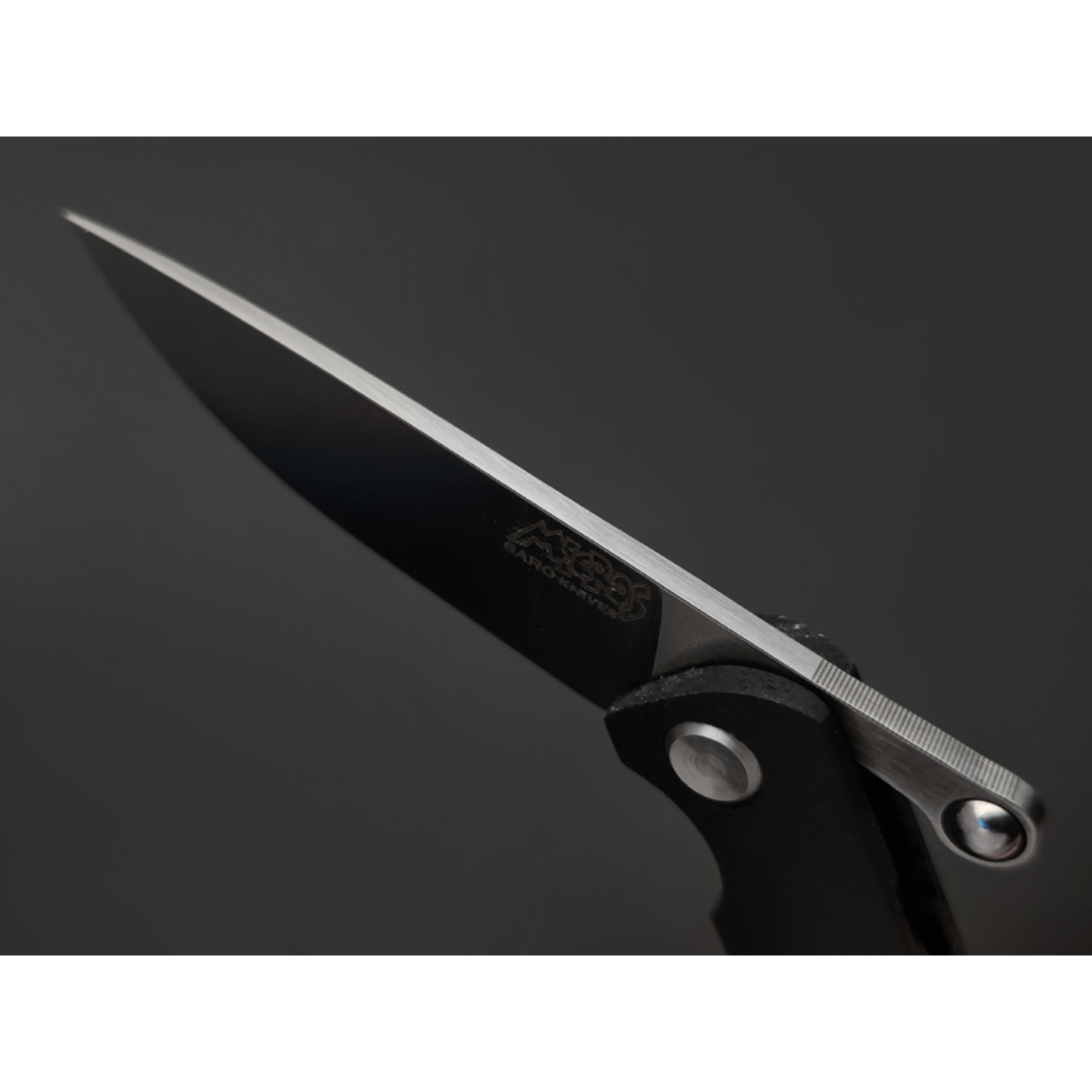Saro нож складной фрикционный Микрос сталь K110 satin, рукоять G10 black
