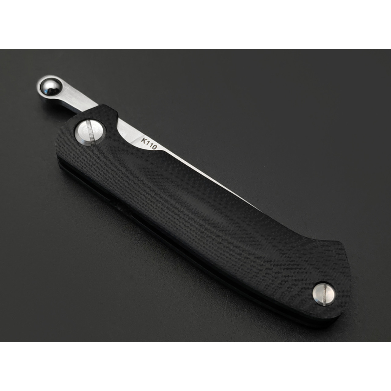 Saro нож складной фрикционный Микрос сталь K110 satin, рукоять G10 black
