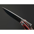 Saro нож складной фрикционный Микрос сталь Aus-10 satin, рукоять G10 red-white & black