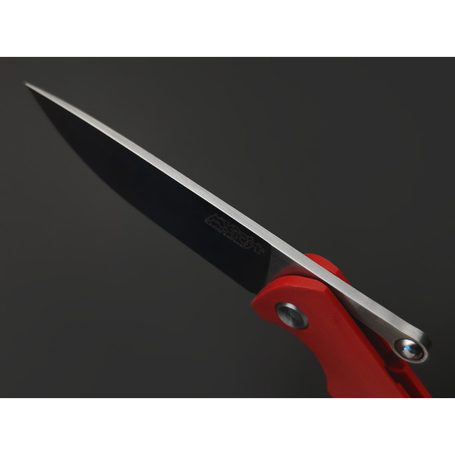 Saro нож складной фрикционный Микрос+ сталь K110 satin, рукоять G10 red