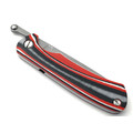 Saro нож складной фрикционный Микрос+ сталь K110 стоунвош, рукоять G10 red-white & black